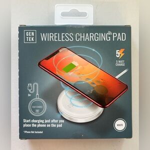 GENTEK Wireless Charging Pad 5 Watt - 3ft USB cord - White